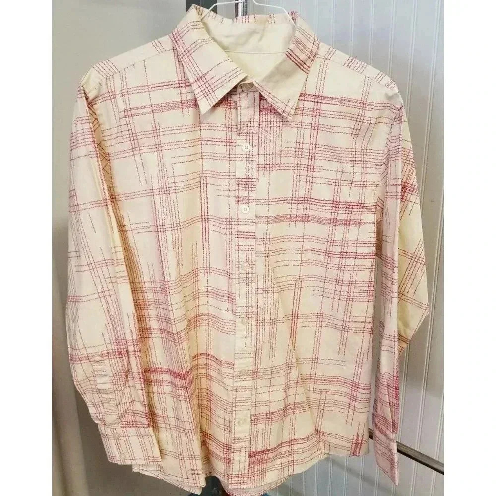 Oakley Red Beige Spell Out Plaid Pattern Mens Butt